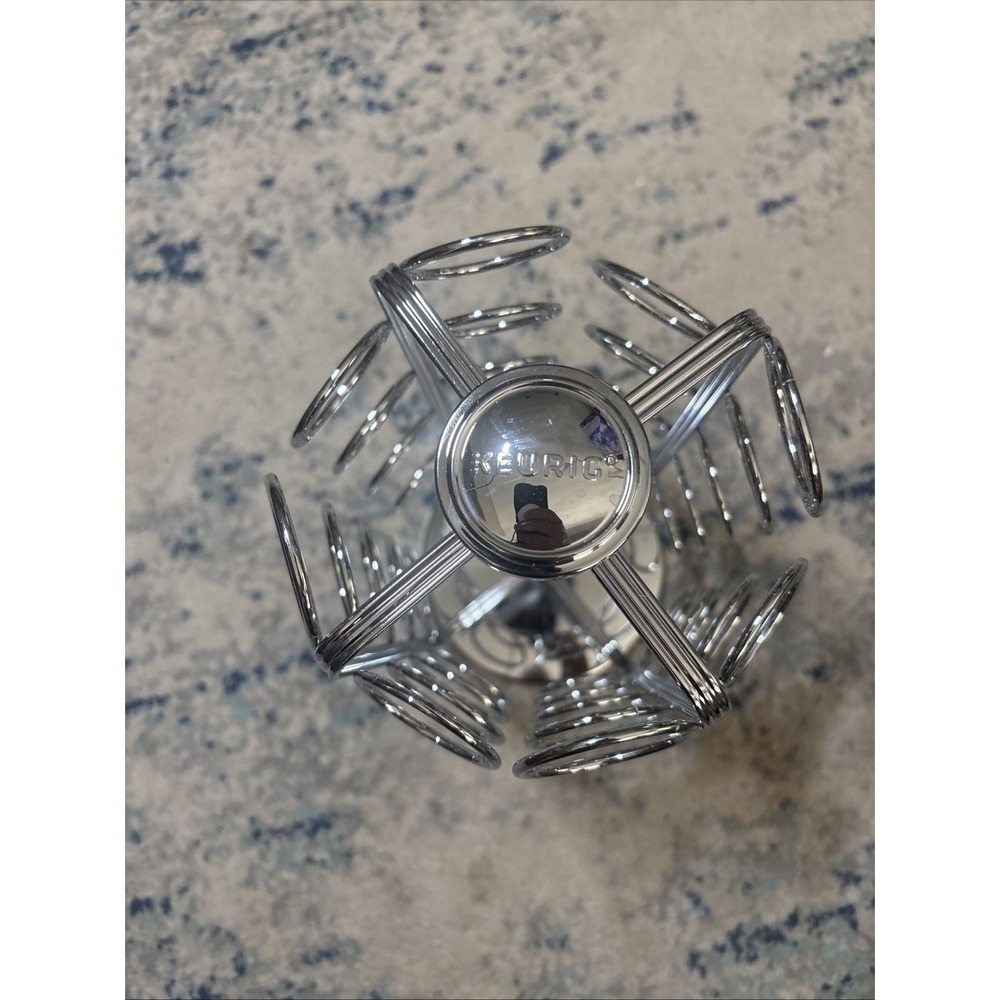 K Cups Keurig Holder, K Cup Carousel, Coffee Pods, metal silver, holds 36 pods - Picture 2 of 5